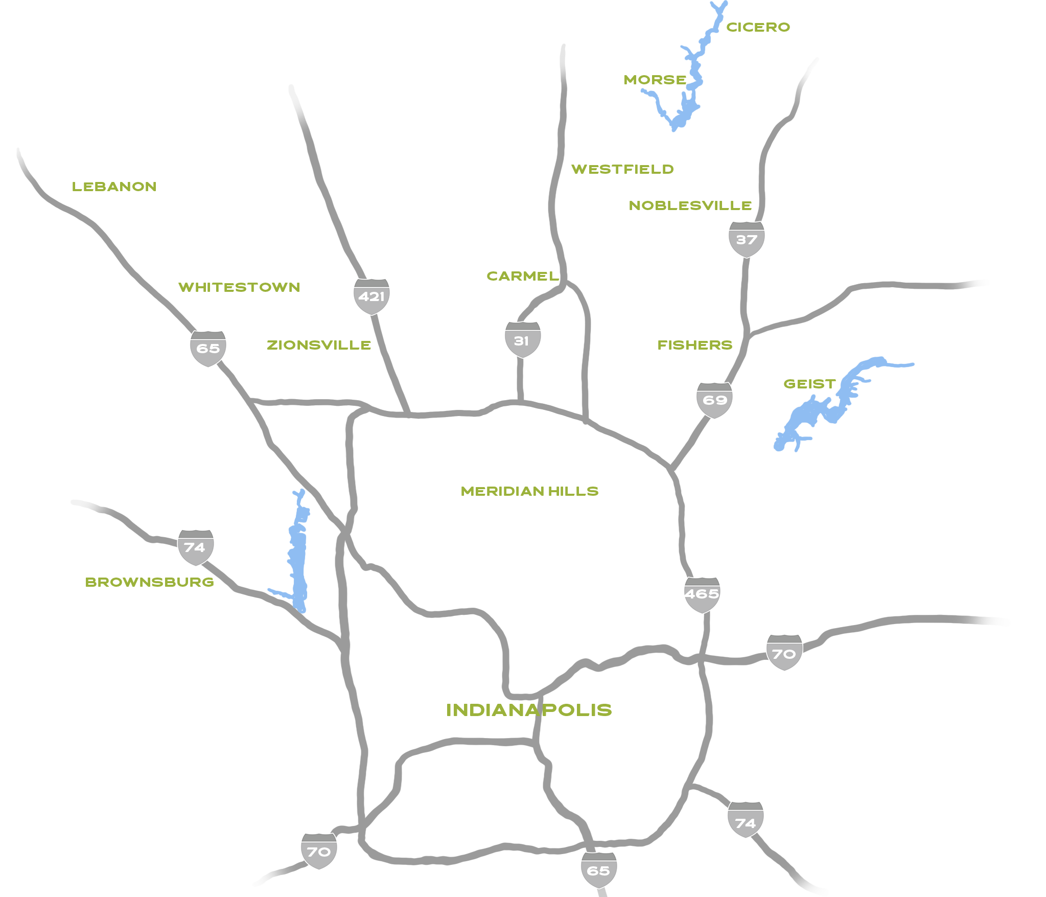 Greater Indianapolis Area Map